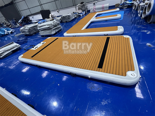 Baño solar Natación Jugar Wakeboard Color personalizado Muelle inflable con acabado de teca y alta capacidad