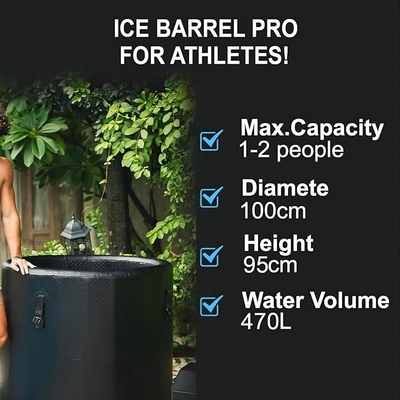 Black Spa bañera de agua caliente bañera de hielo inflable bañera para recuperación inmersión en frío bañera de barril de hielo con enfriador
