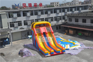 La diapositiva inflable comercial de ALI, diapositiva seca inflable del acontecimiento doble del carril para los niños va de fiesta