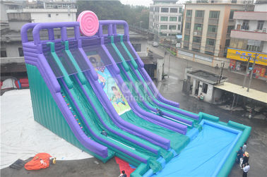 Refresque el tobogán acuático inflable gigante de 5 carriles con la piscina grande/los juegos inflables adultos