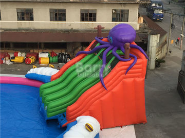 Parque inflable al aire libre gigante del agua, tobogán acuático de encargo del pulpo de los niños