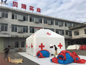 Tienda inflable médica al aire libre blanca de la Cruz Roja de la promoción con la impresión del logotipo