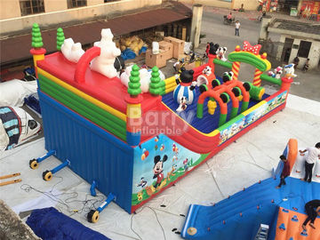 Los niños despiden el patio inflable/el parque inflable Mickey Cartoon Inflatable Amusement Park del castillo de la diversión