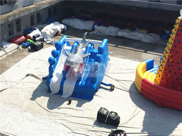 Parque flotante inflable del agua de la diapositiva aguda portátil asombrosa grande al aire libre de la ráfaga