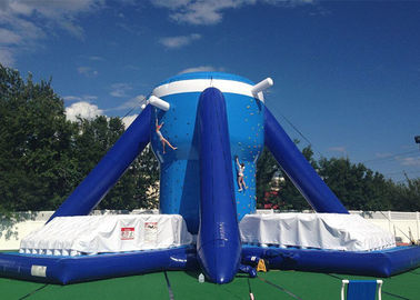 Juegos interactivos inflables libres de Klimb, pared que sube inflable grande del azul los 28ft