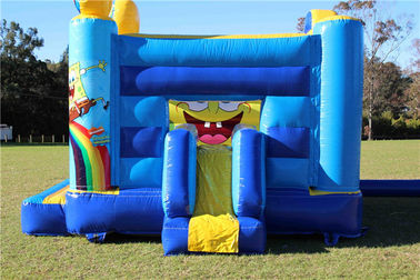 Castillo de salto de Spongebob de la lona del PVC del amarillo 0,55, Moonwalk inflable de la casa de la despedida para los niños