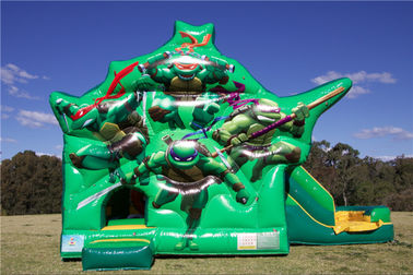Las tortugas adolescentes comerciales de Ninja del mutante se doblan castillo de salto combinado de la diapositiva para el tamaño de la aduana del partido
