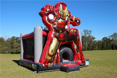 Impermeabilice el castillo de salto inflable 5 x 4 los x 5m del PVC Iron Man de 0.55m m modificados para requisitos particulares