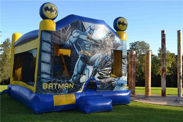 Lona que cose el castillo de salto inflable combinado de Batman C4 para el anuncio publicitario del patio trasero