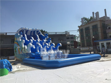 Diapositiva del resbalón N de la piscina de agua de la onda al aire libre/material inflables de la lona del PVC de los juegos del deporte acuático