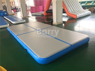 Estera inflable azul de la gimnasia de la pista de aire, estera doble de Trak del aire de la tela de la pared para el gimnasio