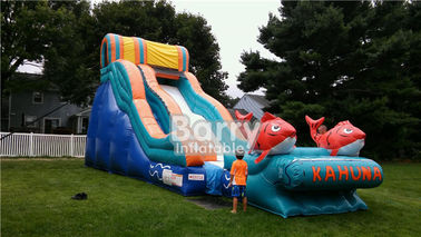 Diapositiva inflable comercial colorida, tobogán acuático inflable grande de Kahuna para el partido