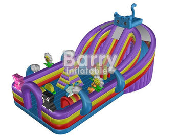 Equipo inflable por encargo del patio del niño del gato azul/del patio de los niños con la casa de salto colorida de la despedida
