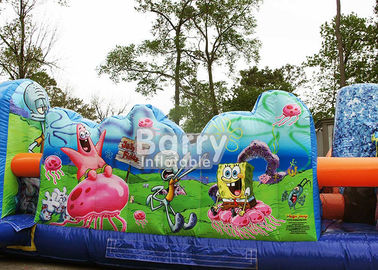 Casa inflable de la despedida del patio trasero para el obstáculo inflable del niño de Playland Spongebob