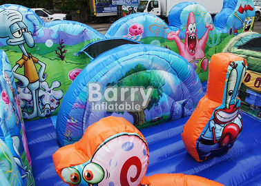 Casa inflable de la despedida del patio trasero para el obstáculo inflable del niño de Playland Spongebob
