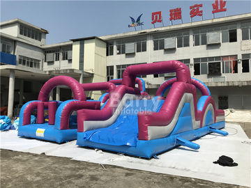 carrera de obstáculos inflable gigante modificada para requisitos particulares material del PVC de 0.5m m combinada