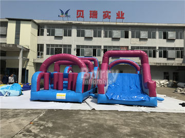 carrera de obstáculos inflable gigante modificada para requisitos particulares material del PVC de 0.5m m combinada