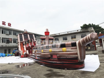 Tobogán acuático inflable de la diapositiva del resbalón N del tema largo gigante del pirata con la piscina para el acontecimiento grande