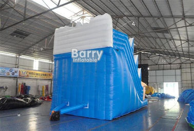 La diapositiva al aire libre de los toboganes acuáticos/PVC de la lona de los niños inflables blancos y azules del OEM