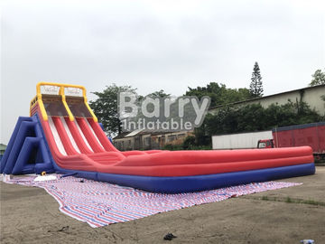 Tobogán acuático inflable gigante de la diapositiva/PVC de cuatro carriles con la piscina grande para los adultos