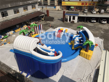 Parque inflable del agua del PVC Aquapark de la aduana con la piscina y diapositiva para los niños