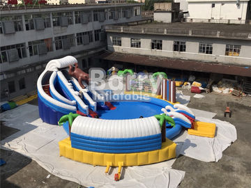 Parque inflable del agua del PVC Aquapark de la aduana con la piscina y diapositiva para los niños