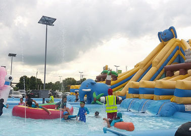 Parque inflable usado anuncio publicitario de la aguamarina de la diversión de la tierra del PVC 0.9m m del verano
