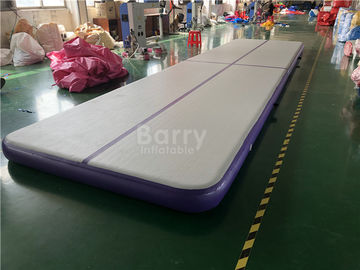 Púrpura de salto de la estera de la seguridad de la protección de aire de la pista del piso inflable hermético de la gimnasia