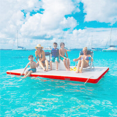 Yoga flotante Mat Inflatable Swim Platform Raft de la isla inflable del PVC