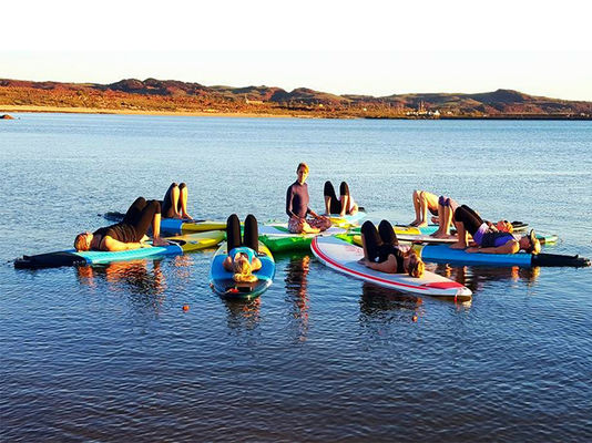 Dique flotante del aire de Waterpark del sorbo de la plataforma de la isla el pontón inflable del sorbo para la yoga