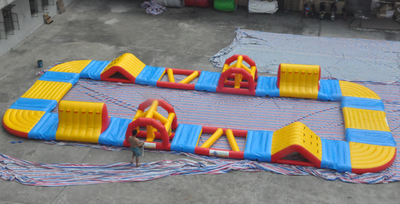 20x18meter que flota carreras de obstáculos inflables inflables del parque del agua de Aquapark