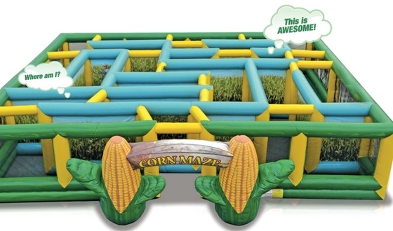 Carrera de obstáculos inflable ignífuga explotar el maíz Maze Game