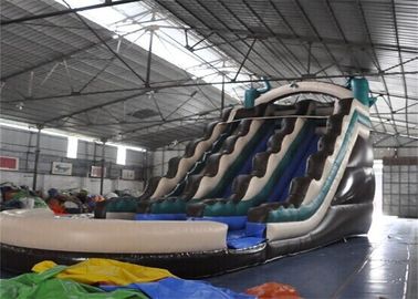Diapositiva gigante inflable comercial ignífuga coloreada con la piscina
