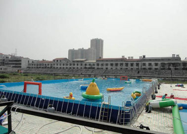 Rectángulo grande del parque del agua sobre la piscina de batimiento del marco metálico de la tierra 12 x 39