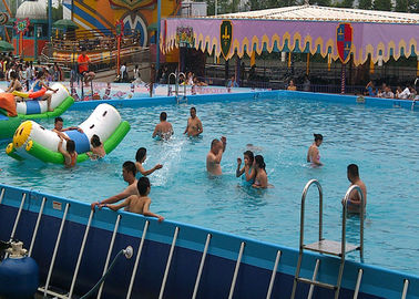 Piscina rectangular grande comercial del marco metálico, piscina móvil para el parque