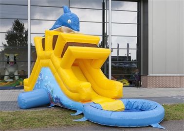 Mini tobogán acuático inflable, diapositiva de salto de los castillos del agua inflable para los niños