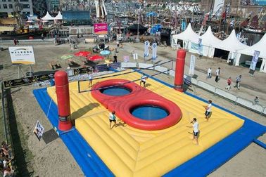 Juegos inflables al aire libre de los deportes, corte de voleibol inflable con el trampolín
