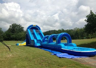 Resbalón y diapositiva dobles inflables emocionantes de la lona del PVC de 0.55m m con la piscina