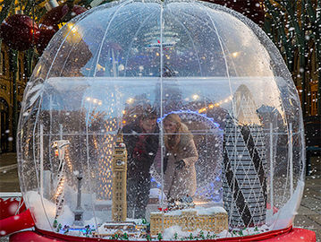 Globo transparente de la nieve de la Navidad de los productos inflables al aire libre de la publicidad
