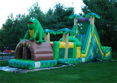 Carrera de obstáculos inflable de la rana interesante, carrera de obstáculos al aire libre del patio para los niños