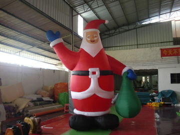 Productos publicitarios inflables de la lona del PVC, Santa Claus inflable para la decoración de Navidad del centro comercial