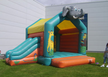 Alquiler animoso de la diapositiva del castillo de la selva combinada inflable del elefante para el parque del juego