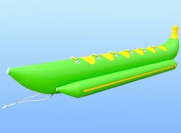 Barco de plátano remolcable inflable adulto del PVC del verde 0.9m m con 6 asientos