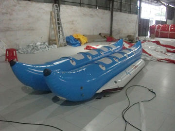 Deportes acuáticos del PVC del juguete barco de plátano inflable del barco/6 de la persona inflable azul