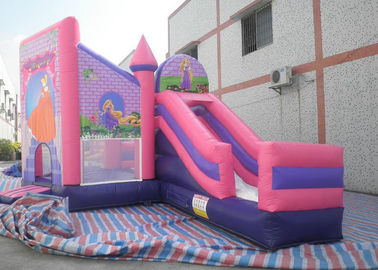 Niños 3 en 1 casa combinada de la despedida, princesa rosada Bouncy Castle With Slide