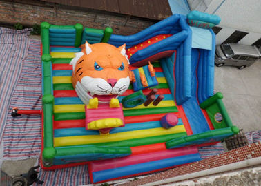 El castillo animoso inflable de los niños de la cabeza del tigre de la diversión con la diapositiva