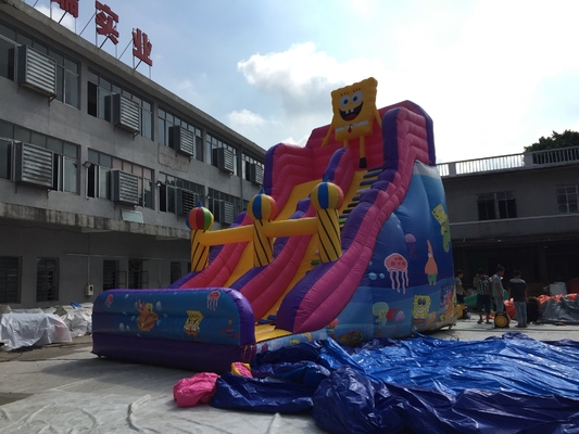 casa de la despedida del aire del castillo de 1000D Plato Commercial Inflatable Slide Jumping