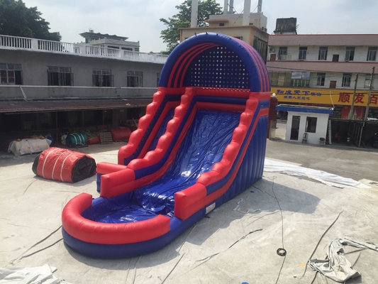 Tobogán acuático inflable comercial de la diversión con la impresión de seda de la piscina