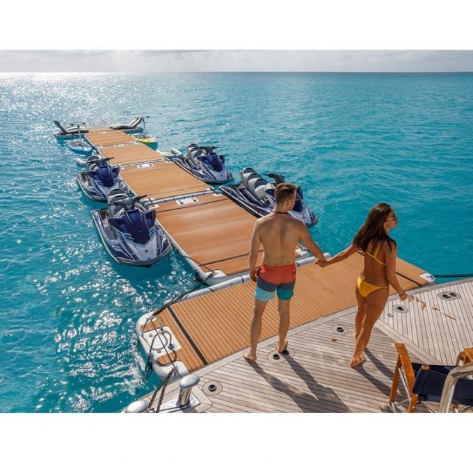 Lagos de agua Océano Ocio Forma de T Yate flotante inflable Muelle Familia Amigos Fiesta 3