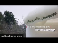 Salto de bodas blanco castillo de PVC con tobogán y agujero de pelota